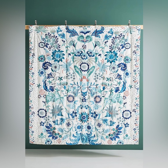 Anthropologie Velvet Hollyhock Quilt Size Queen with Shams NWT - Picture 3 of 13